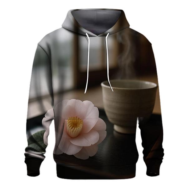 Tea House Camellia Winter Bloom pullover hoodies