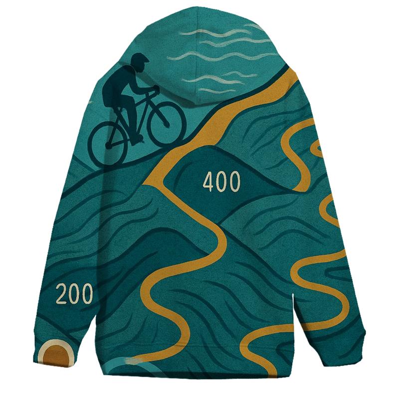 Cycling Route Topographic printed hoodies
