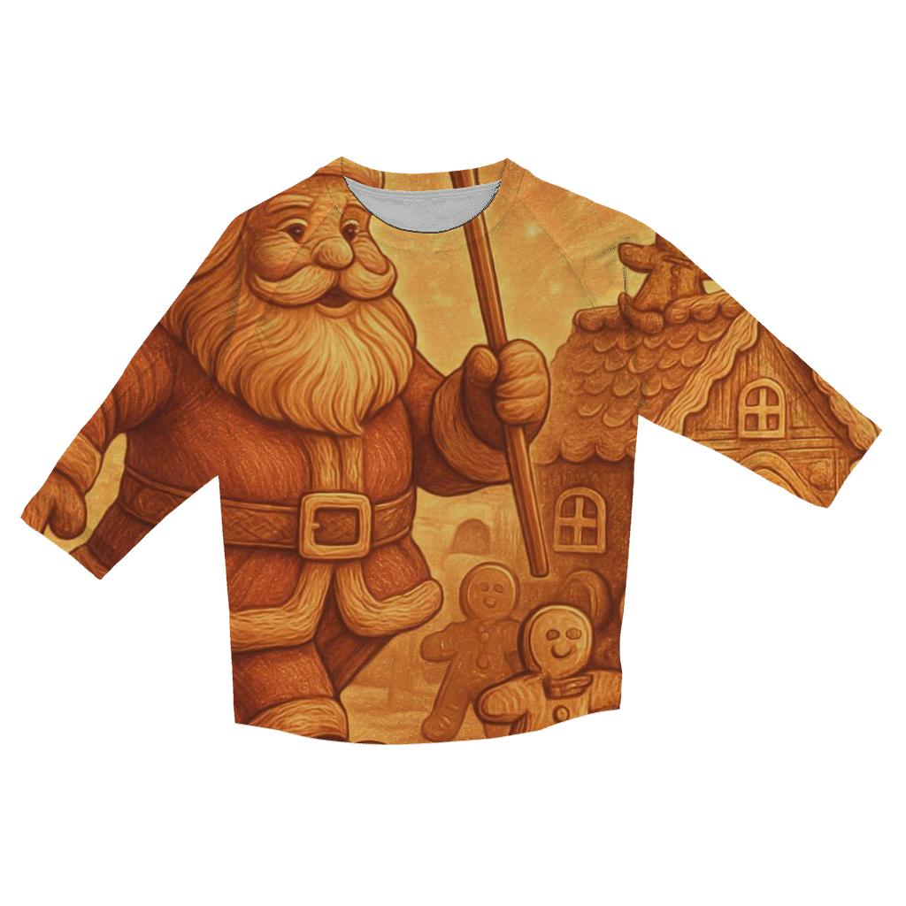 Gingerbread Parade Santa cotton quarter sleeve shirts