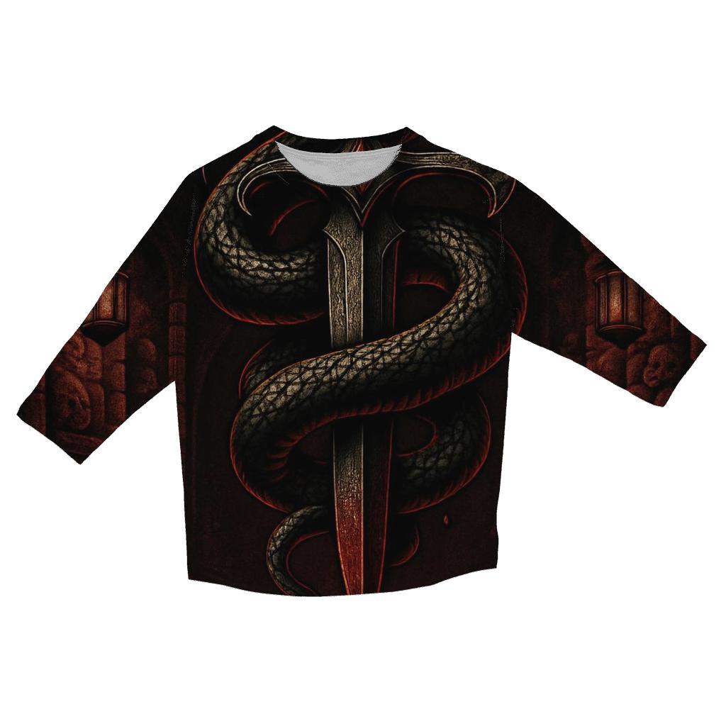 Serpent Dagger Of The Catacomb Queen designer 3/4 sleeve blouses