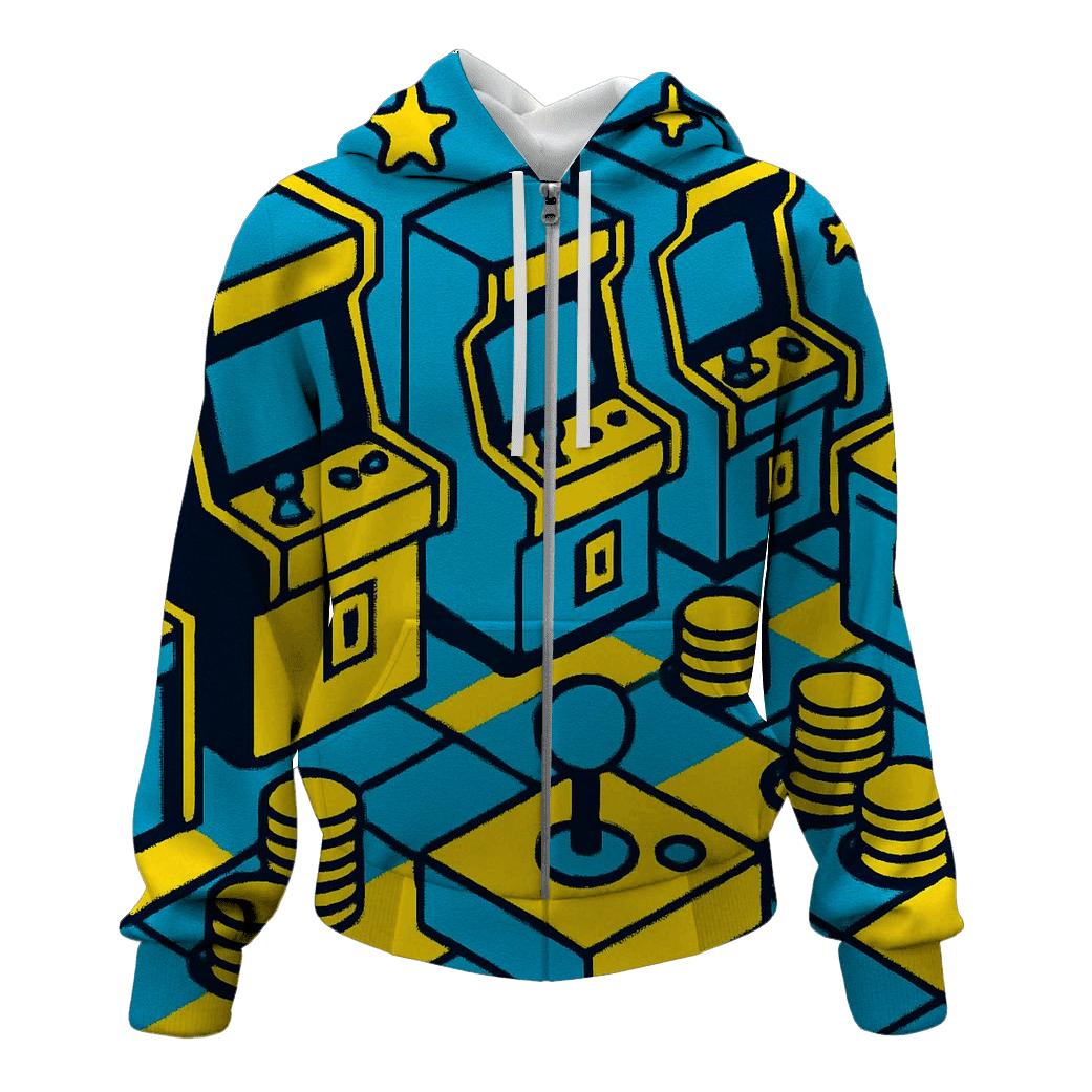 Pixel Arcade Alley embroidered hoodies