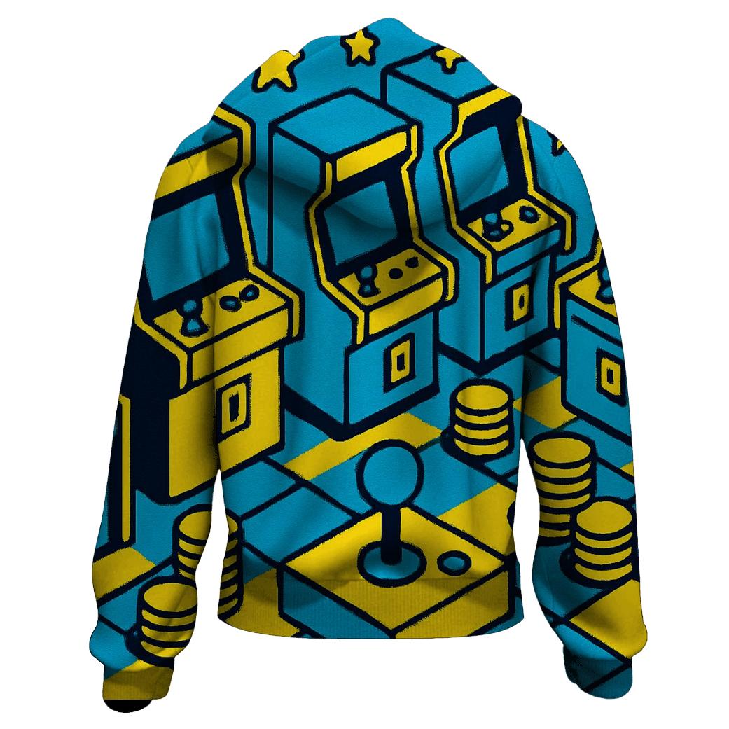 Pixel Arcade Alley embroidered hoodies