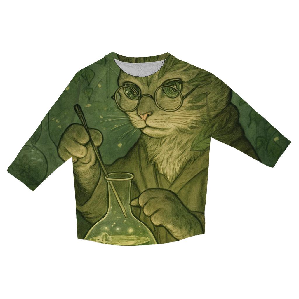 Botanical Alchemist Cat designer 3/4 sleeve blouses