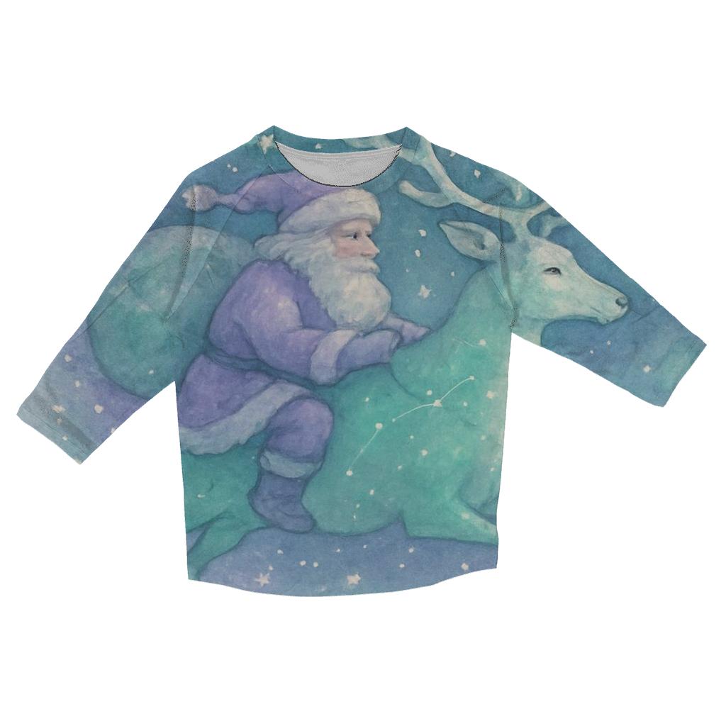 Starlight Reindeer Rider Santa custom 3/4 sleeve shirts