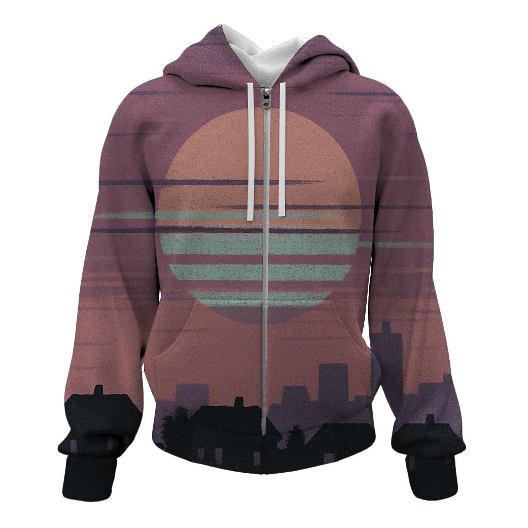 VHS Static Sunset heavyweight hoodies