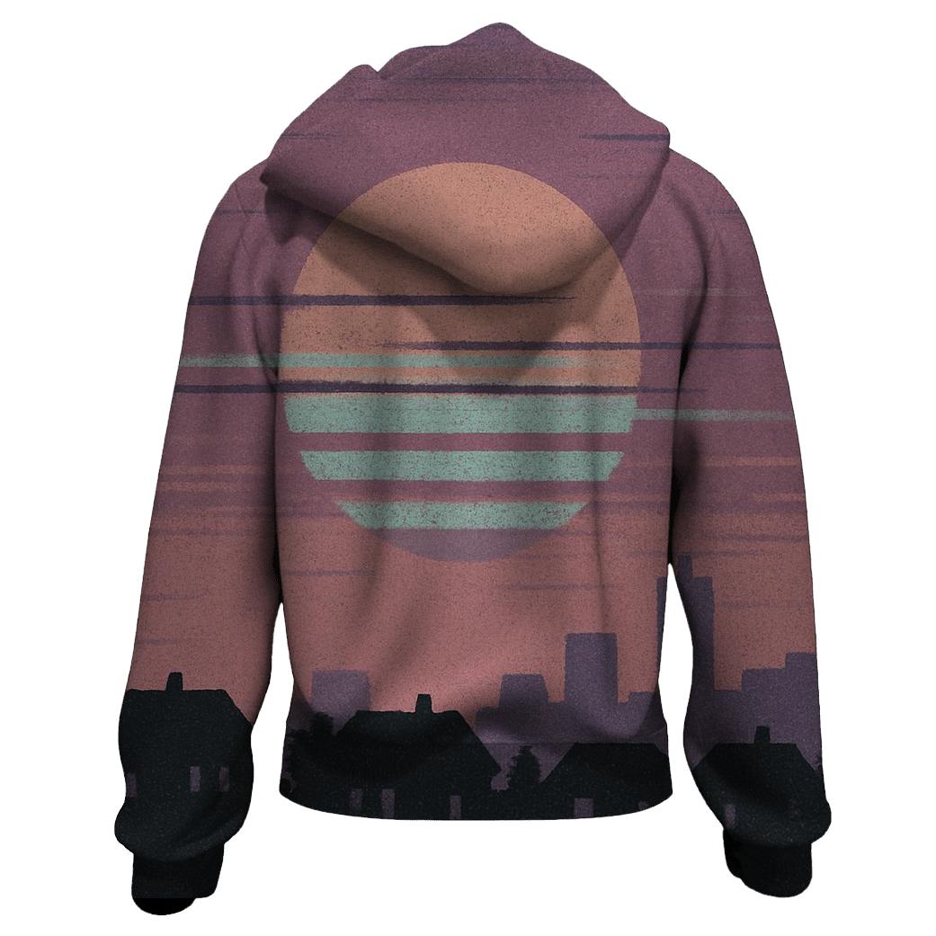 VHS Static Sunset heavyweight hoodies