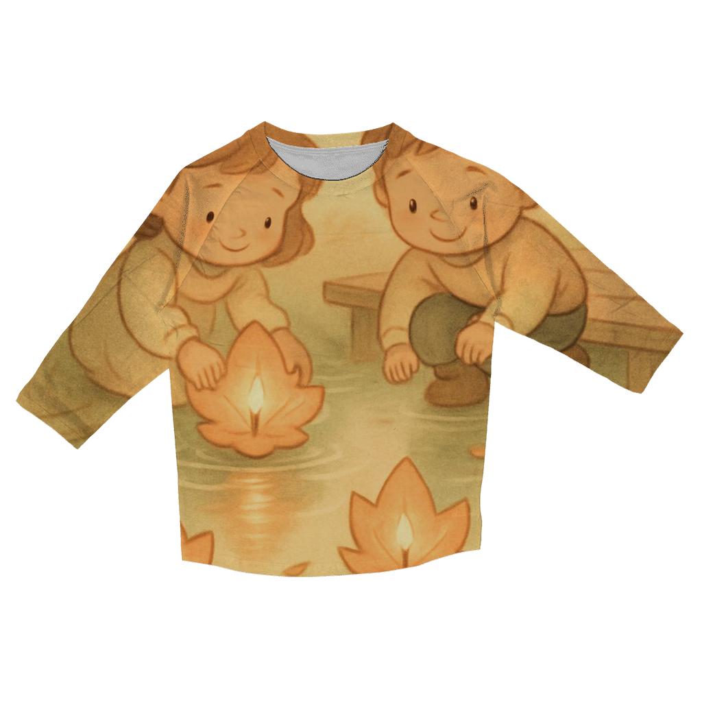 Little Lanterns Of Thanks casual three quarter sleeve shirts