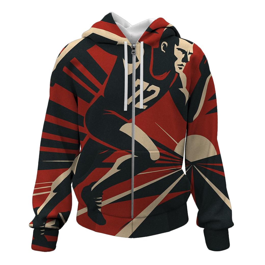 Track Sprint Start Geometry embroidered hoodies