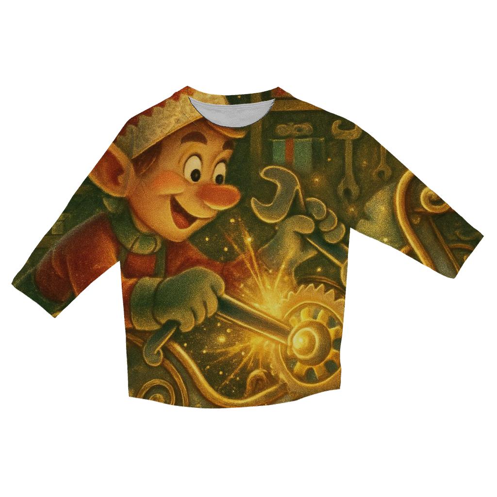 Elf Workshop Gearhead printed three quarter sleeve shirts