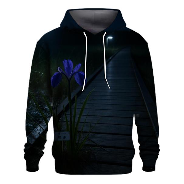Wetland Iris Night Survey embroidered hoodies