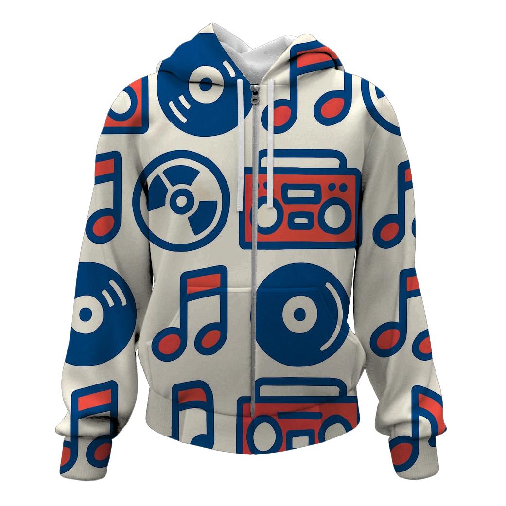 Boom Box Pop Pattern hoodie trends