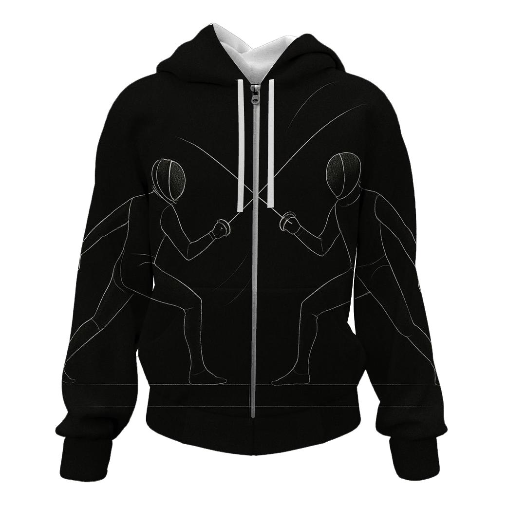 Fencing Duel Minimalist designer hoodies
