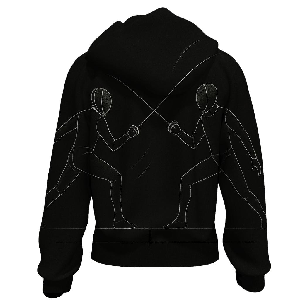 Fencing Duel Minimalist designer hoodies