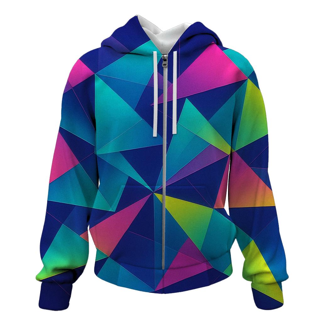 Retro Prism Triangles zip-up hoodies