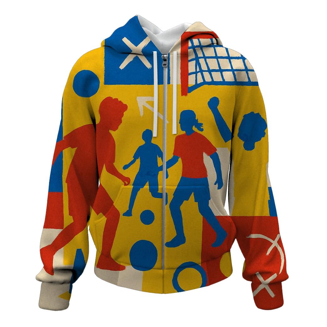 Youth Soccer Clinic Collage zip-up hoodies