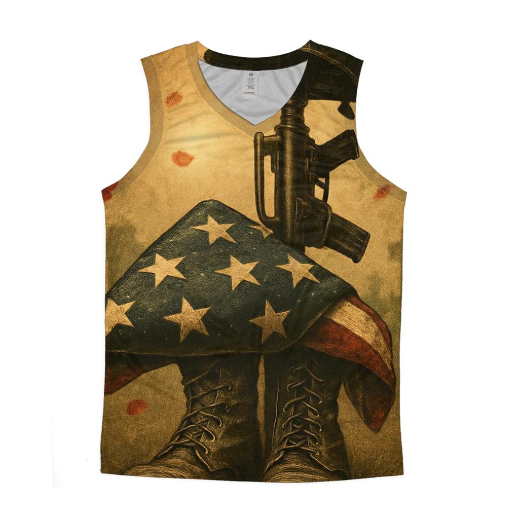 Fallen Comrades Emblem cotton sleeveless tops