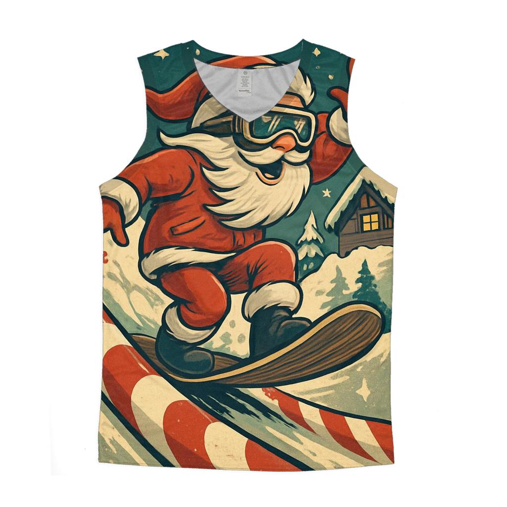 Retro Ski Patrol Santa personalized athletic tanks