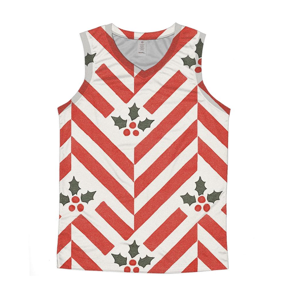 Candy Cane Chevron On White Background stylish racerback tanks