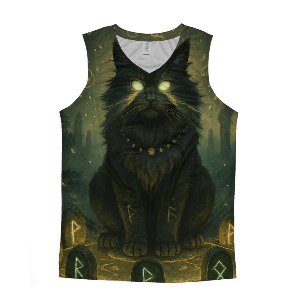 Mystic Runestone Guardian Cat sports performance tank tops