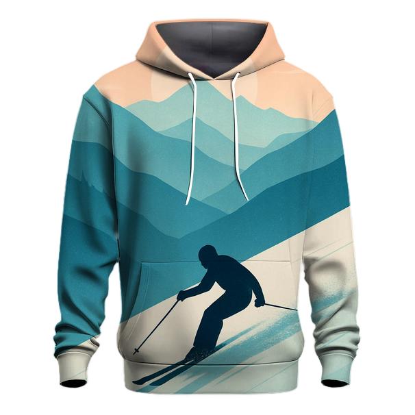 Alpine Ski Silhouette Sunset graphic hoodies