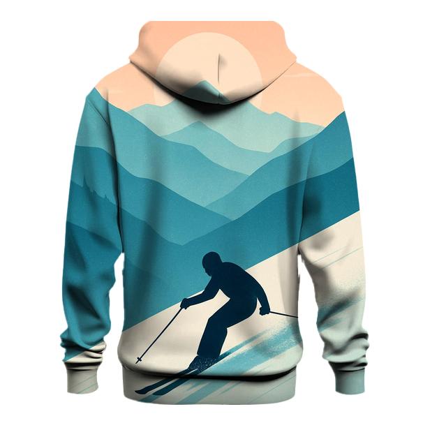 Alpine Ski Silhouette Sunset graphic hoodies