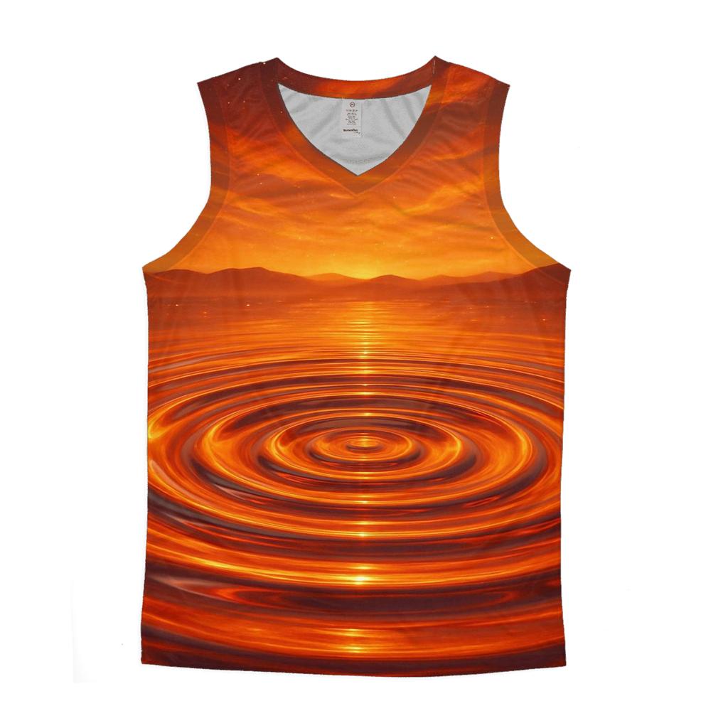 Sunset Liquid Mirage graphic print tank tops