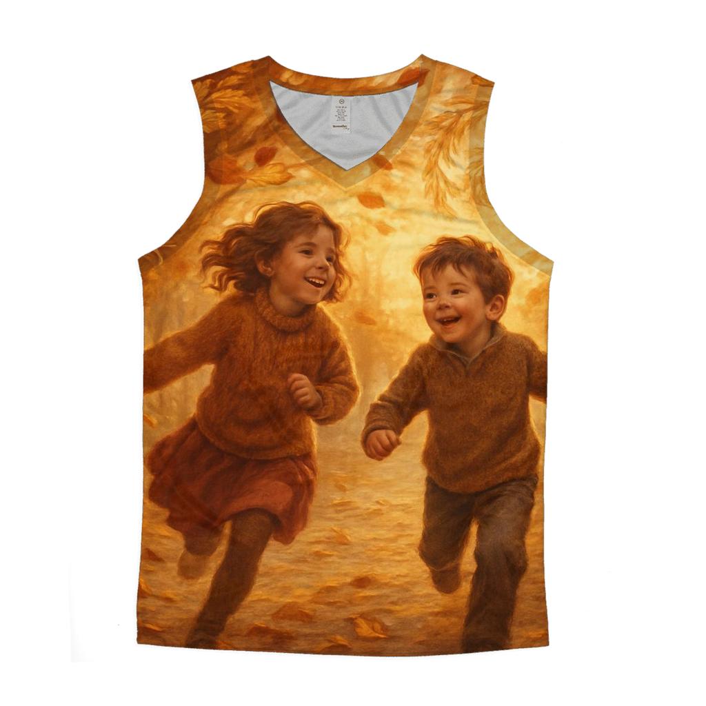 Sunlit Leaf Parade designer workout tanks