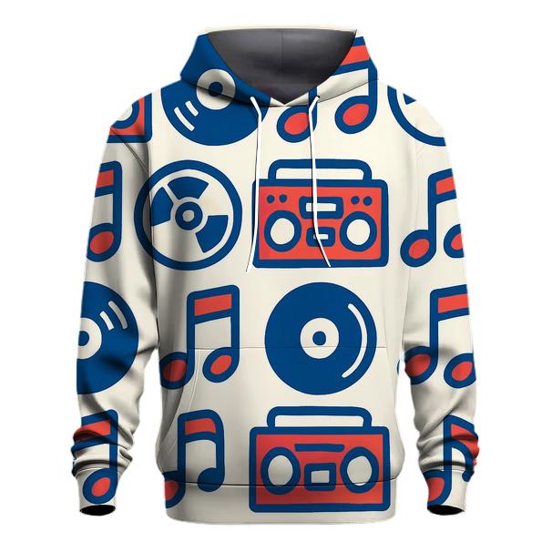 Boom Box Pop Pattern embroidered hoodies