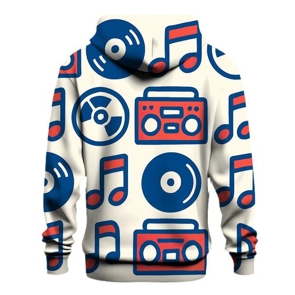 Boom Box Pop Pattern embroidered hoodies