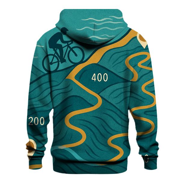 Cycling Route Topographic embroidered hoodies