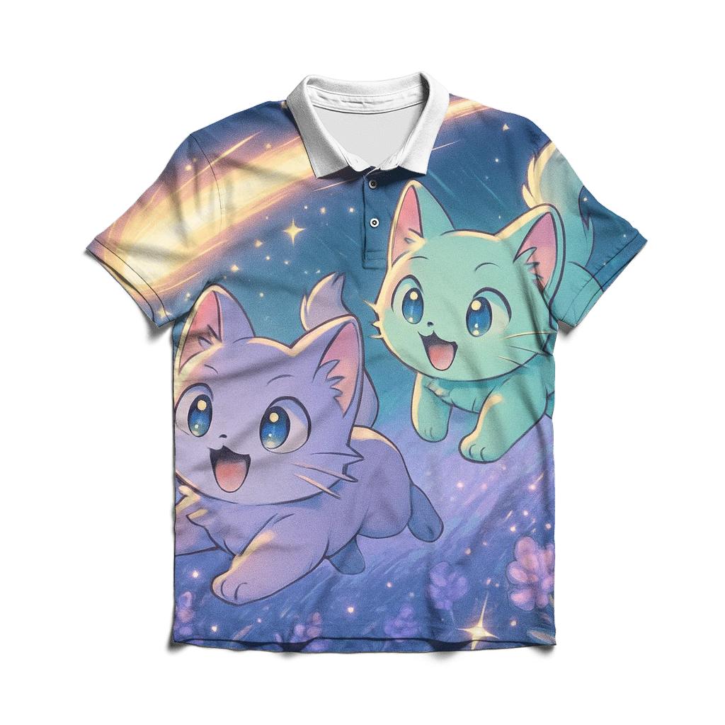 Comet Tail Romp embroidered polo tops