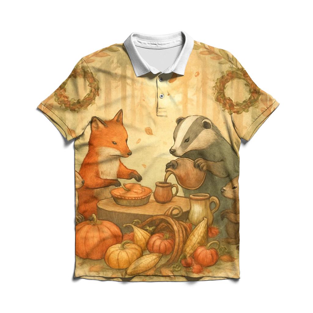 Woodland Feast Circle casual sports polo shirts
