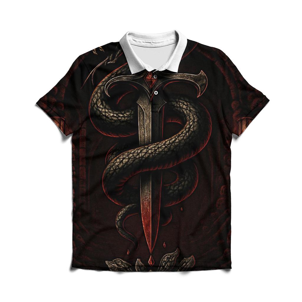 Serpent Dagger Of The Catacomb Queen embroidered polo tops
