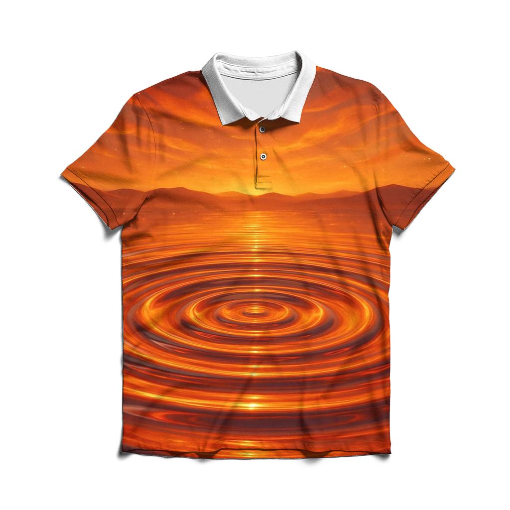 Sunset Liquid Mirage embroidered polo tops