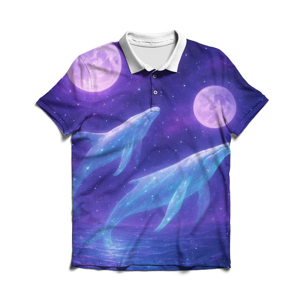 Echoes Of Andromeda embroidered polo tops