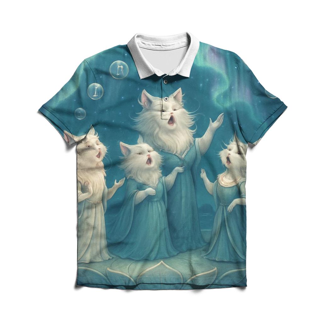 Starlight Garden Opera Cats personalized polo shirts