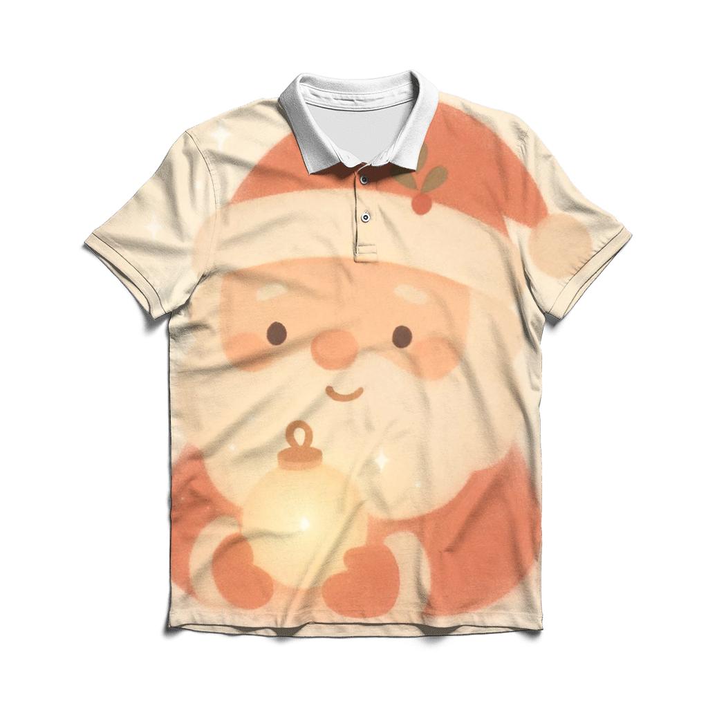 Minimal Cozy Santa Portrait personalized polo shirts