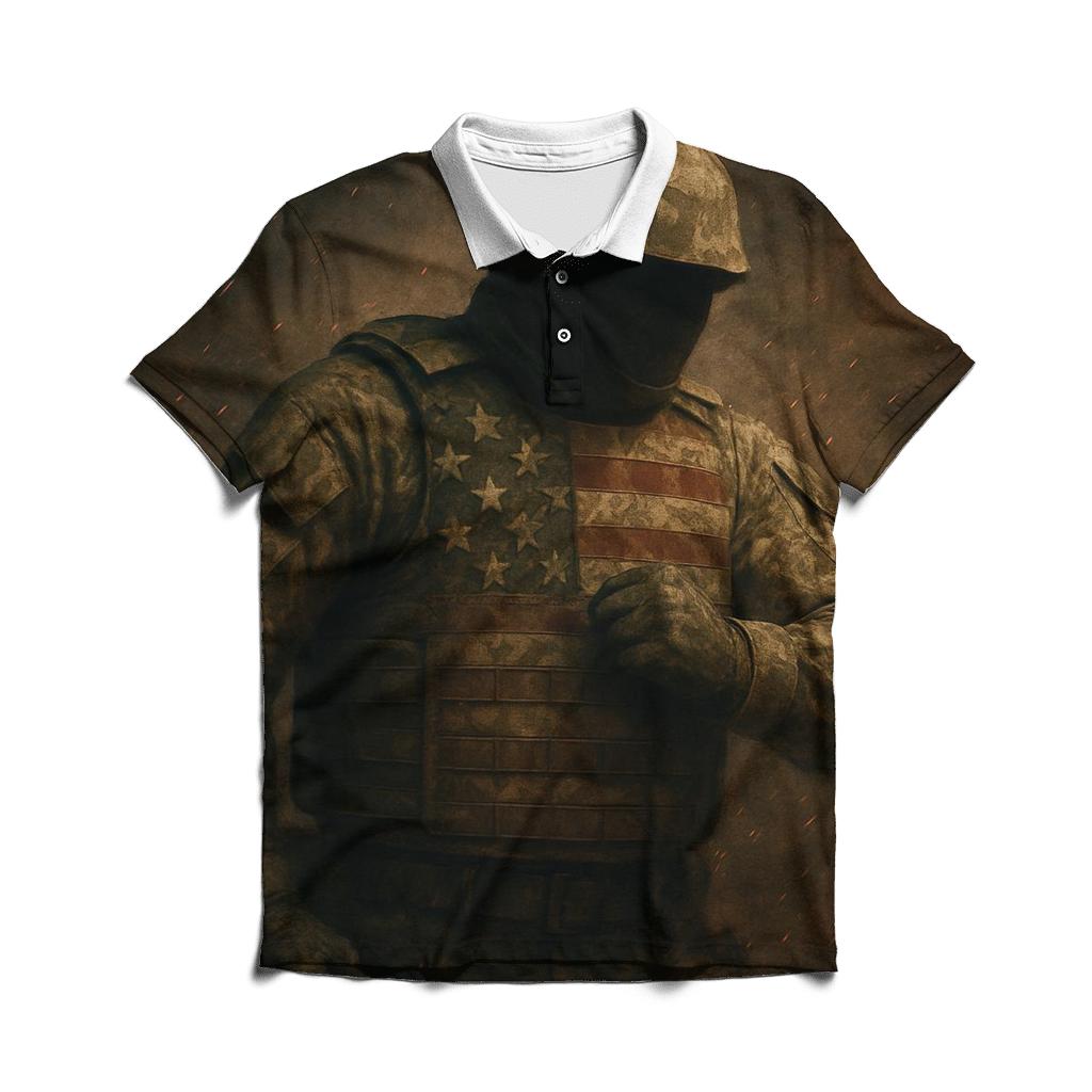Camouflage Stars custom polo shirts