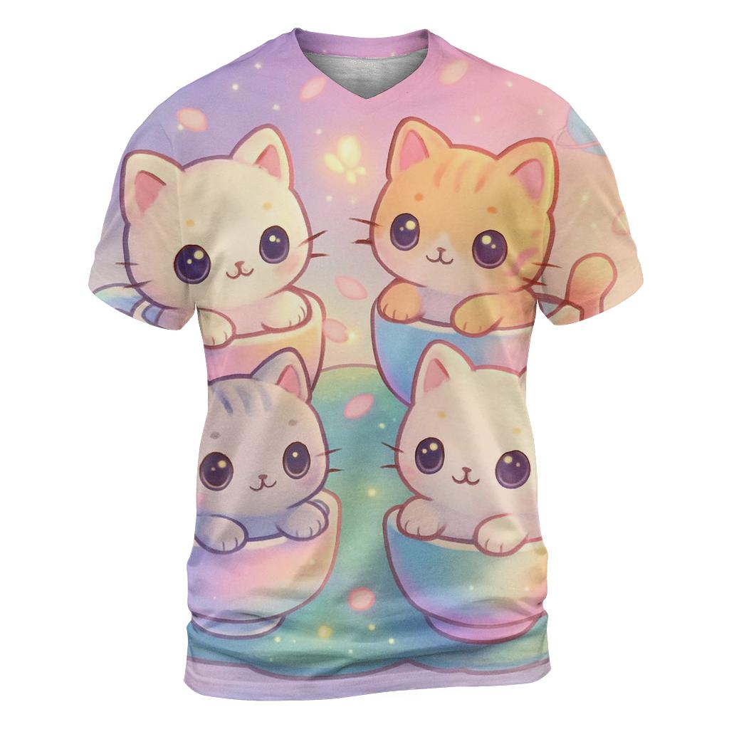 Galaxy Tea Party Kittens personalized full print shirts
