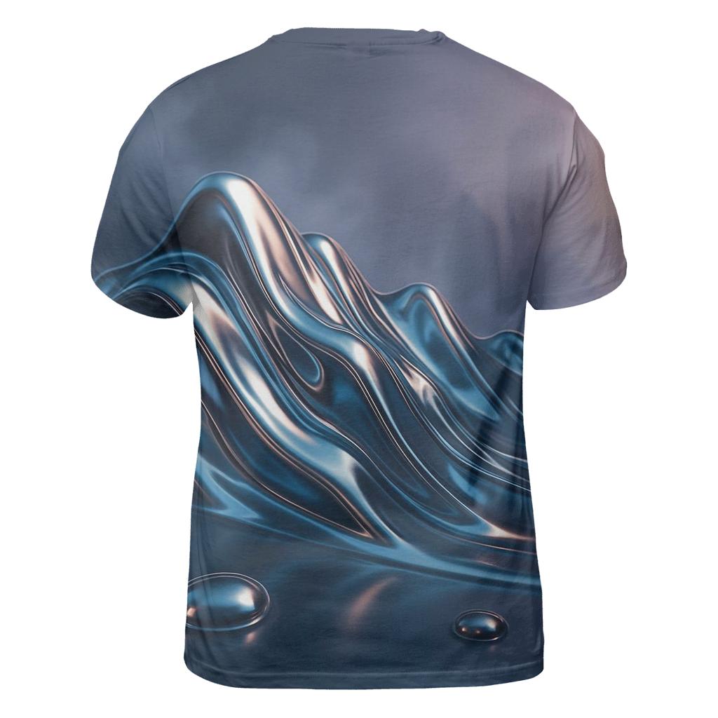 Liquid Chrome Ridge creative print fashion shirts