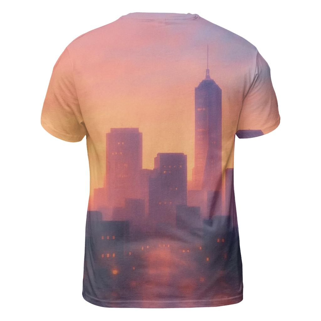 Lavender City Fade statement graphic shirts