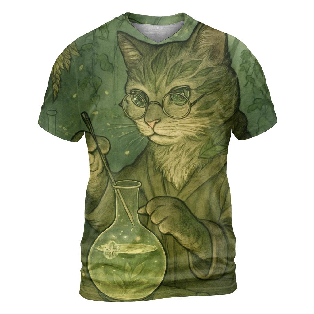Botanical Alchemist Cat unique graphic print tees