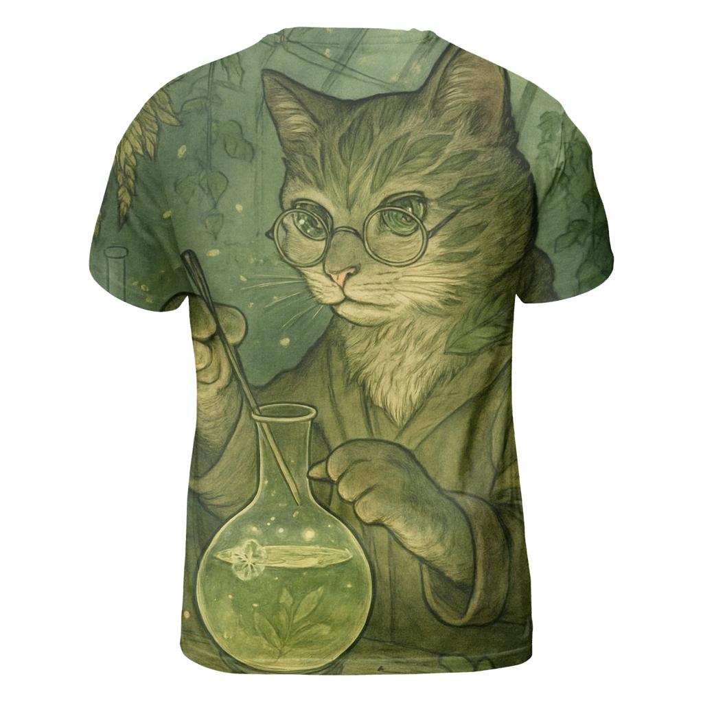 Botanical Alchemist Cat unique graphic print tees