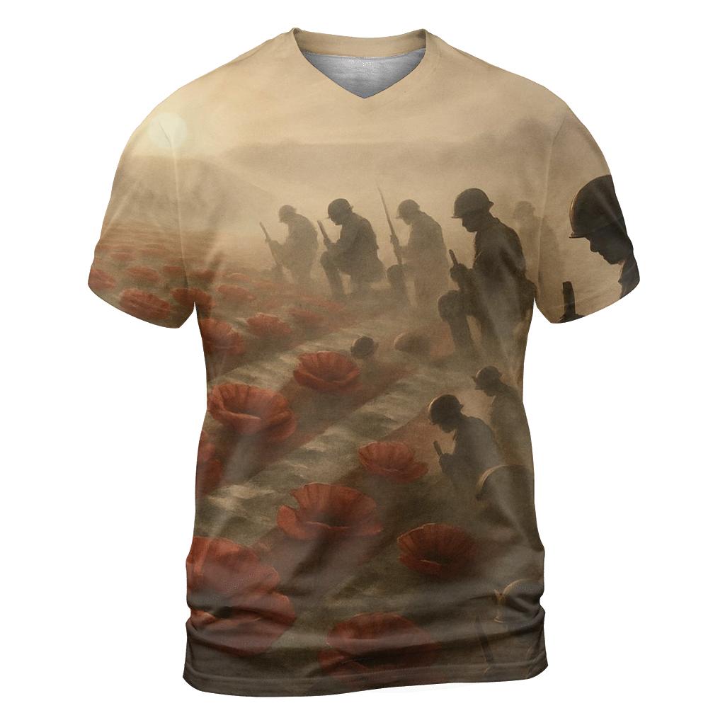 Field Of Valor artistic all-over print tops