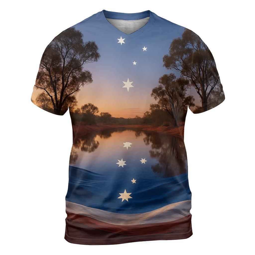 Australia artistic all-over print tops