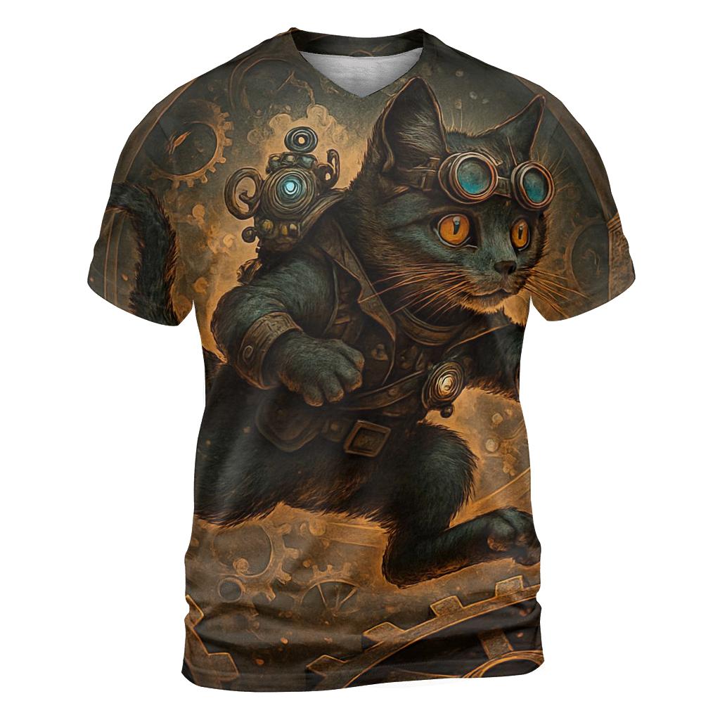 Clockwork Explorer Cat custom all-over print shirts