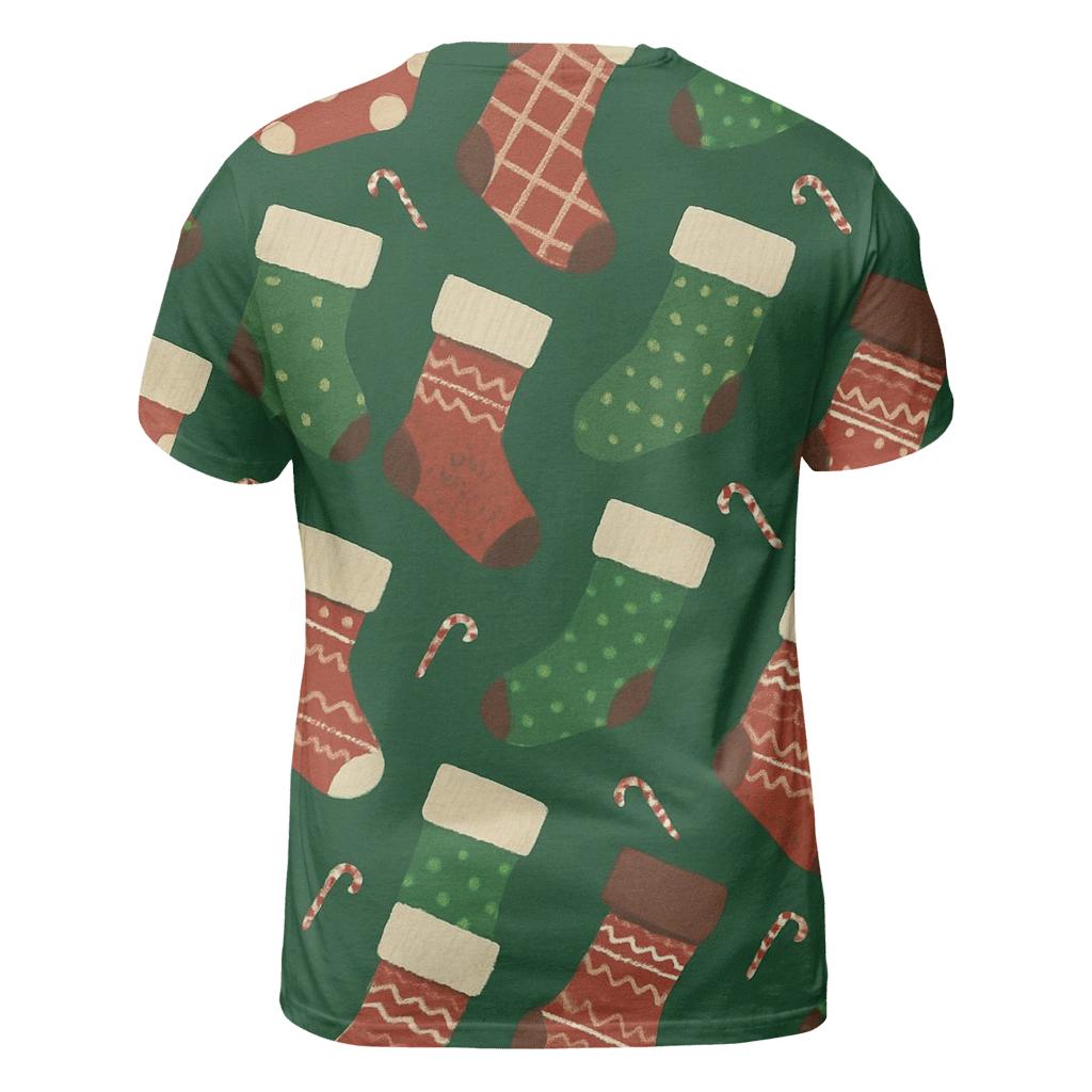 Stocking Chevron Array On Forest Green Background custom all-over print shirts