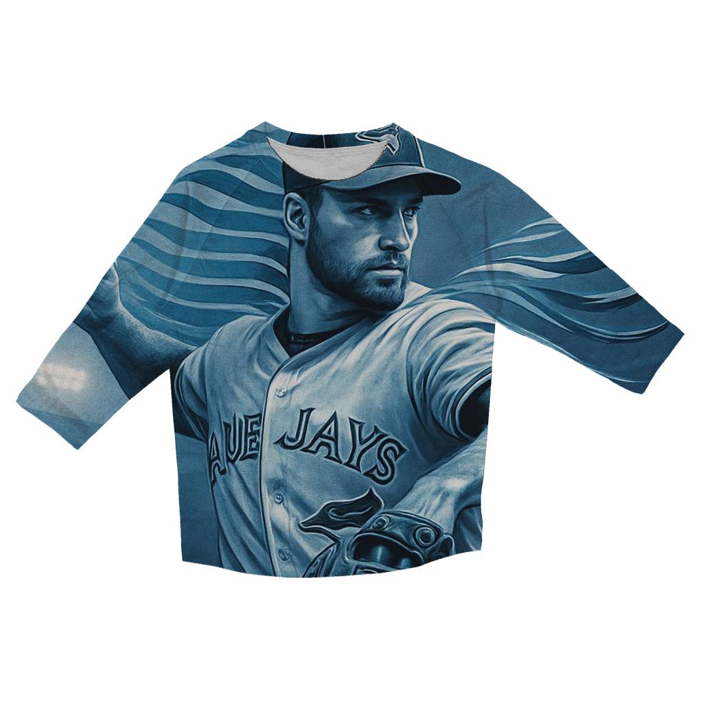Blue Jays Echo Of The Pitch casual three quarter sleeve shirts
