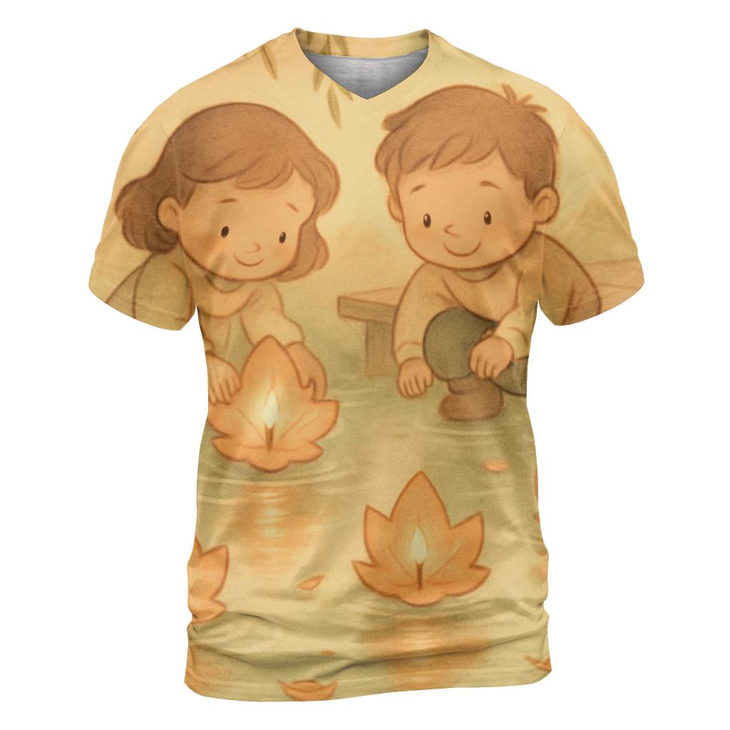 Little Lanterns Of Thanks trendy printed shirt styles