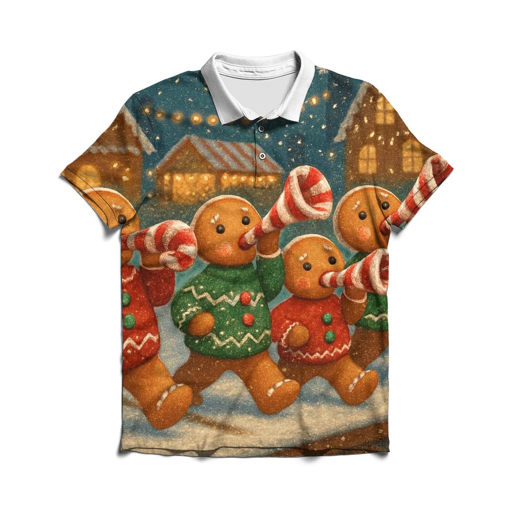 Gingerbread Engine Band designer slim fit polos
